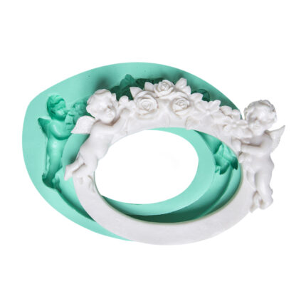 Çiçekli melekli çerçeve silikon kalıp