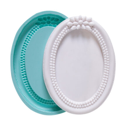 Çiçekli noktalı çerçeve silikon kalıp