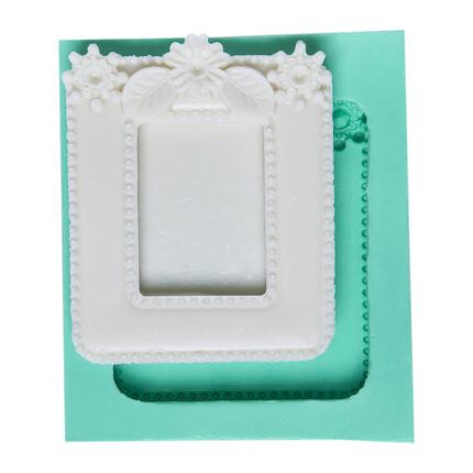 Çiçekli sade küçük çerçeve silikon kalıp