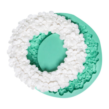 Çiçekli yuvarlak çerçeve silikon kalıp