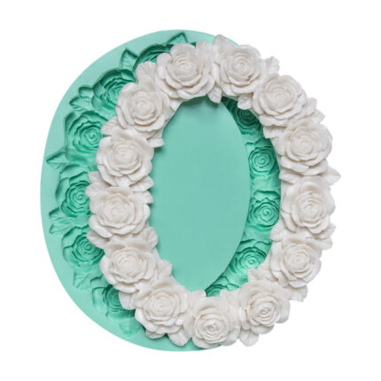 Gül donatılmış çerçeve silikon kalıp