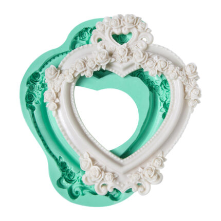 Kalpli minik güllü çerçeve silikon kalıp