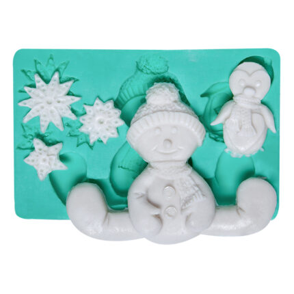 Kardan adam ve penguen silikon kalıp