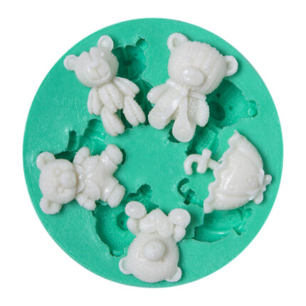 Minik ayıcıklar ve şemsiye silikon kalıp