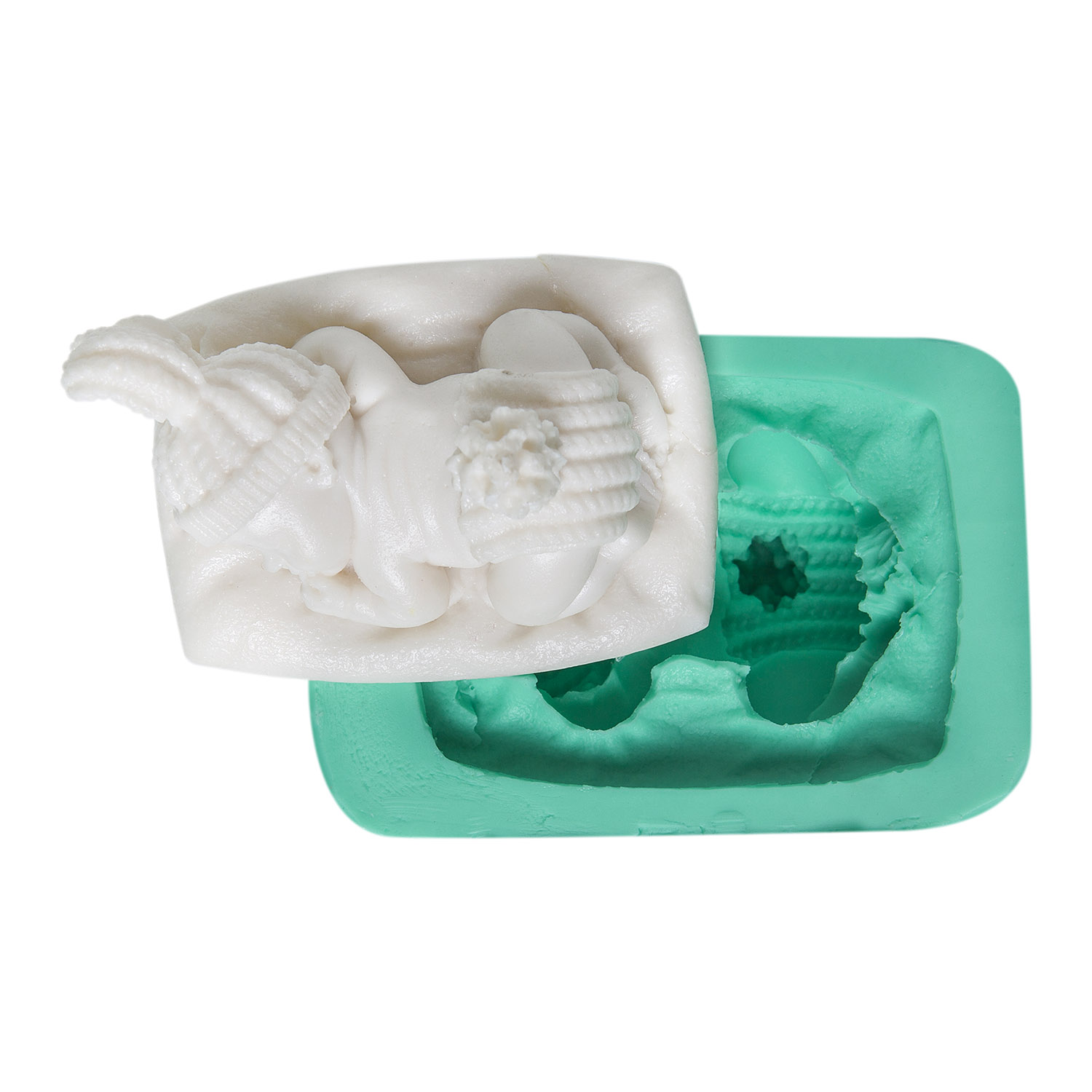 ponponlu-bebek-seklinde-silikon-mum-kalibi-kk-0431 Ponponlu bebek silikon kalıp