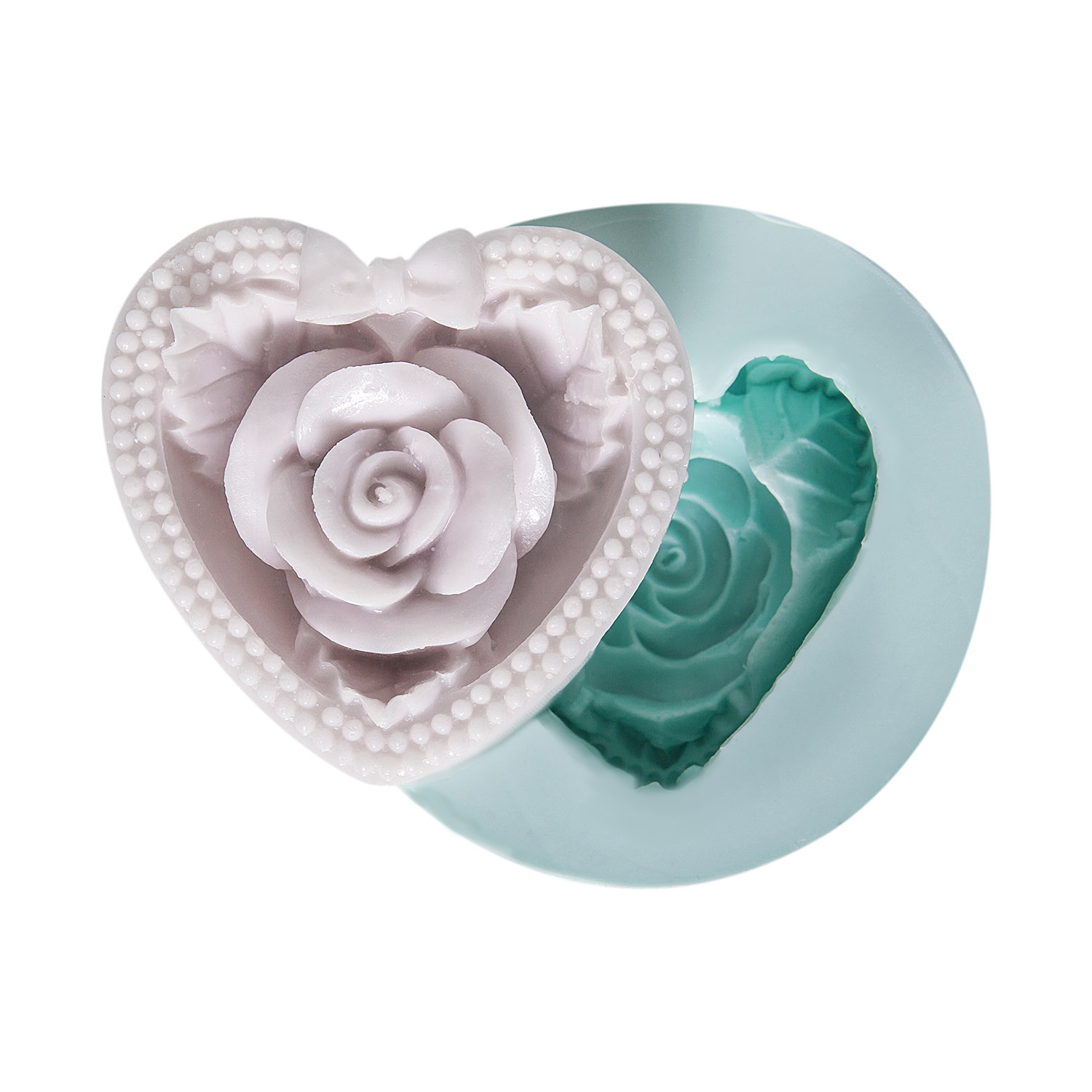 tek-gullu-kalp-seklinde-silikon-sabun-kalibi-kk-1188 Tek güllü kalp silikon kalıp
