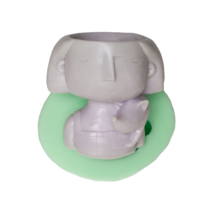 Tilkili kız saksı silikon kalıbı