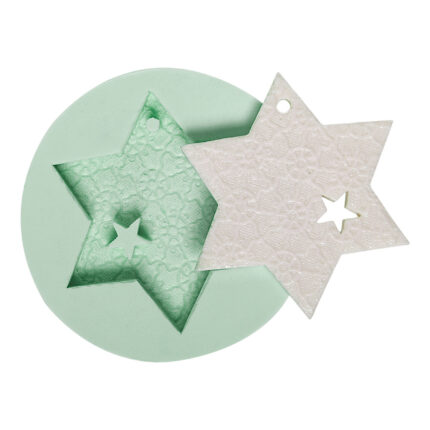 Yıldız detaylı dantel işlemeli delikli silikon kalıp