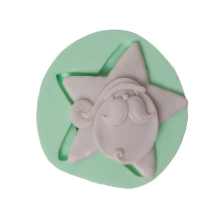 Yıldız içinde Noel Baba silikon kalıp