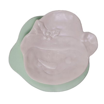 Yuvarlak şapkalı kardan adam tabak silikon kalıp