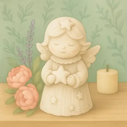 Dua eden ve uyuyan melek figürlü dekoratif biblo, mum ve kokulutaş silikon kalıp modelleri.