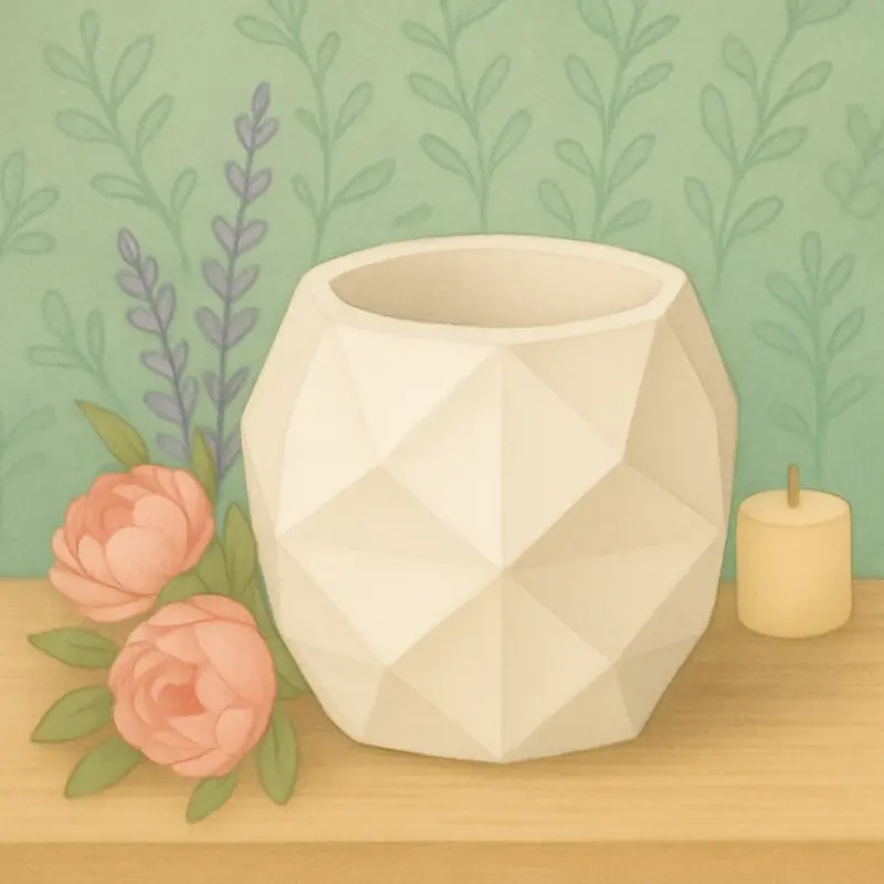 Modern geometrik desenli kalemlik ve sukulent saksı silikon kalıbı modelleri.