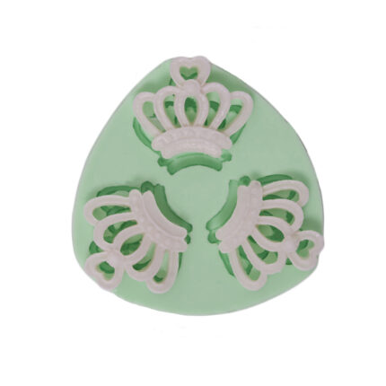 3'lü minik taç silikon kalıp: prenses temalı dekorasyon için taç figürü silikon kalıp.