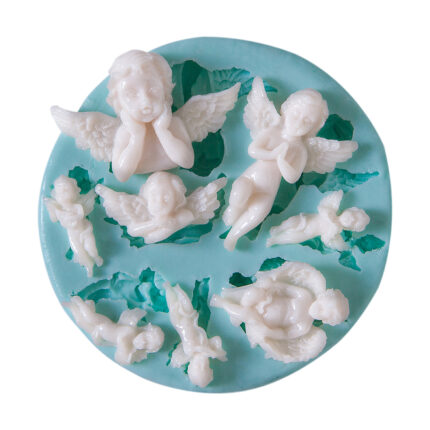 8'li minik melekler silikon kalıbı: Melek temalı sabun, dekoratif obje, takı ve kişiye özel hediye yapımı için ideal.