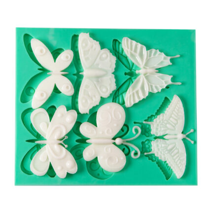 Altı çeşit kelebek silikon kalıbı: çiçek temalı sabun, dekoratif obje, takı, kişiye özel hediye yapımı için ideal.