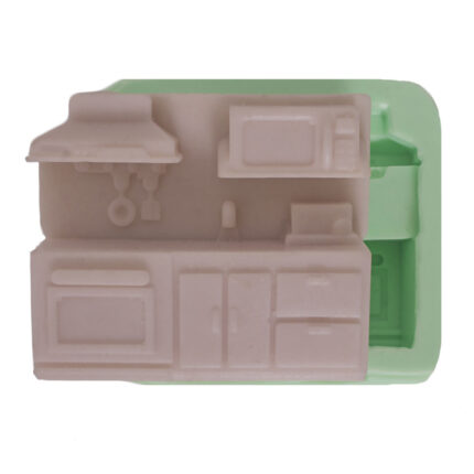 Ankastre mutfak silikon kalıbı ile yapılmış minyatür mutfak. Mutfak dekorasyonu için ideal. KK-1209 modeli.