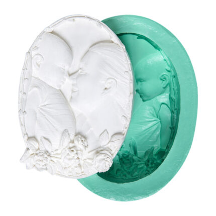 Anne-çocuk silikon kalıp: Sevgi temalı alçı veya mum yapımı için ideal. Kurdelya Şefkatli Anne-Çocuk Silikon Kalıp Modeli.