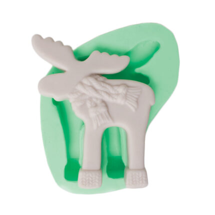 Atkılı ayakta duran geyik silikon kalıp. Yılbaşı geyiği figürü için 3D kalıp.