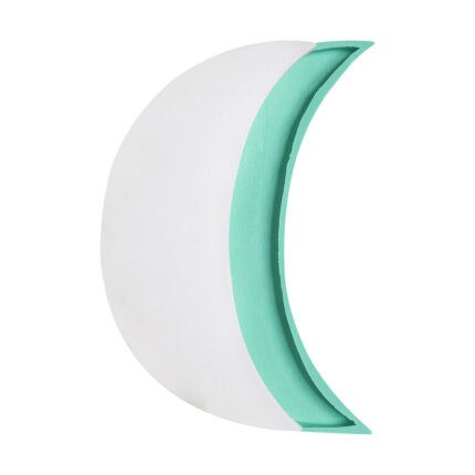 Ay tabanlık silikon kalıbı: Beyaz ay şeklinde dekoratif obje yapımı için kalıp.