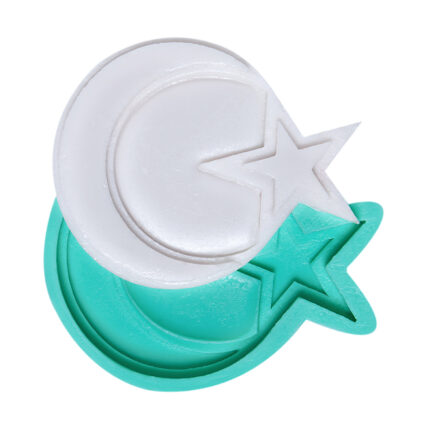 Ay-yıldız silikon kalıbı modeli, dini dekorasyon ve sabun yapımı için ideal. Türk bayrağı temalı kalıp.