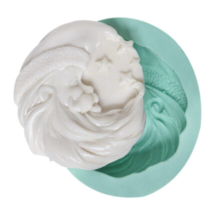 Aydede silikon kalıbı: Ay üzerinde dolunay figürü, gökyüzü temalı biblo yapımı için ideal.