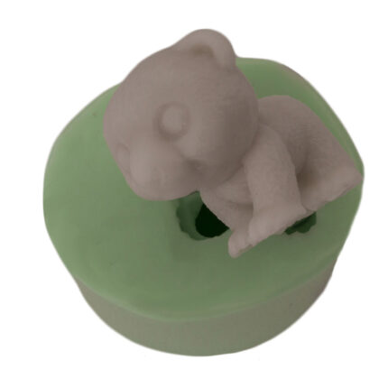 Kurdelya sevimli ayı yavrusu silikon kalıp modeli, orman temalı dekorasyon için.