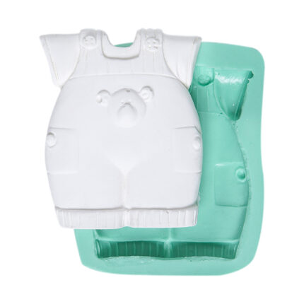 Ayıcıklı tulum silikon kalıp: Bebek odası süsleri, mum ve sabun yapımı için ideal.