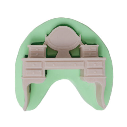 Aynalı makyaj masası silikon kalıp: nostaljik mobilya ev dekoru için 3D döküm kalıbı.