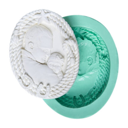 Baba ve bebek silikon kalıbı, "Baba Aşkı" temalı mum, alçı, epoksi, sabun yapımı için ideal. Kurdelya detaylı.