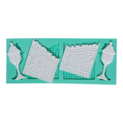 Bahçe kapısı ve sokak lambası silikon kalıbı: RTV2 silikon döküm kalıbı, bahçe minyatürü için ideal.