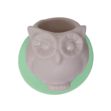 Baykuş küçük saksı silikon kalıbı: 3D baykuş figürü. Baykuş temalı silikon kalıp koleksiyonu için ideal.