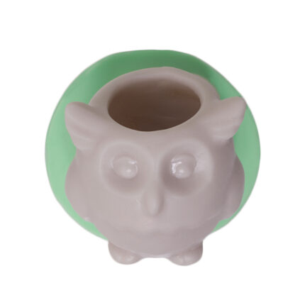 Baykuş figürlü küçük saksı silikon kalıbı. 3D baykuş saksı için ideal. Kurdelya Sevimli Baykuş Küçük Saksı-3 silikon kalıp.