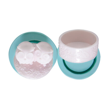 Baykuşlu kutu silikon kalıbı: Takı organizatörü yapımı için sevimli baykuşlu kutu kalıbı.