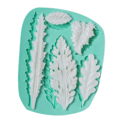 Beş çeşit yaprak silikon kalıbı: çiçek, sabun, takı ve ev dekorasyonu için ideal. Botanik temalı döküm kalıbı.