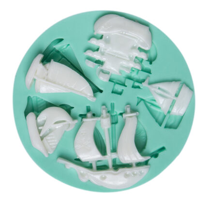 Deniz temalı beşli minik gemi silikon kalıbı: sabun, takı, dekoratif obje yapımı için ideal.