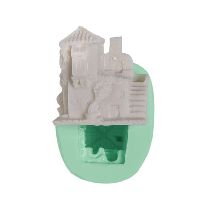 Bodrum evi silikon kalıbı: Yazlık ev dekorasyonu için ideal, detaylı ev modeli kalıbı.