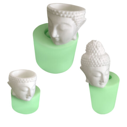 Buddha kafası heykeli set silikon kalıp: meditasyon seti için heykel temalı silikon kalıp.