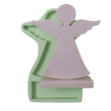 Büyük boy ayakta duran melek silikon kalıp ve kalıptan çıkmış melek figürü.