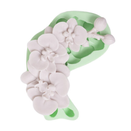 Büyük çoklu orkide silikon kalıbı: Çiçek koleksiyonu için 3D orkide temalı kalıp.