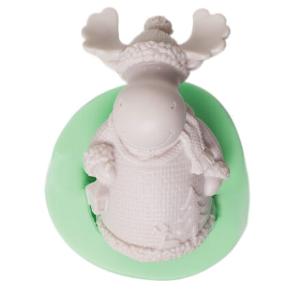 Yılbaşı süsü için büyük geyik silikon kalıp. Kış temalı geyik figürü silikon kalıbı.