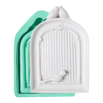 Kurdelya Dekoratif Büyük Kafes Silikon Kalıbı: Nostaljik kuşlu kafes ev dekorasyonu için ideal, antika tarzı kuş kafesi süsü.