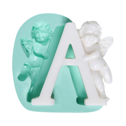 Büyük melekli harf A silikon kalıbı. Harf temalı sabun ve dekoratif obje yapımı için ideal.