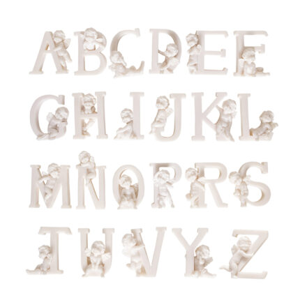 Melekli harf seti silikon kalıbı ile yapılmış A'dan Z'ye harfler. Dini süs yapımı için ideal.