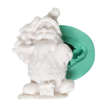 Büyük Noel Baba silikon kalıbı ve kalıptan çıkmış yılbaşı dekorasyonu objesi.