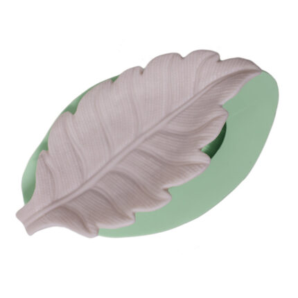 Büyük yaprak tabak silikon kalıp modeli, botanik servis tabağı için. Yaprak figürü silikon kalıp detayı.
