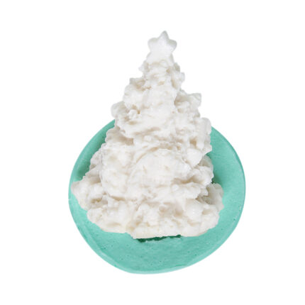 Yıldızlı çam ağacı biblo yapımı için silikon kalıp ile dökülmüş büyük boy yılbaşı ağacı süsü.