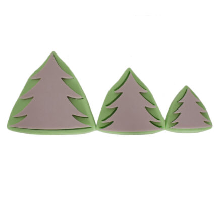 Çam ağacı seti silikon kalıp: Yılbaşı dekorasyonu için 3 adet farklı boyutta çam ağacı figürü.