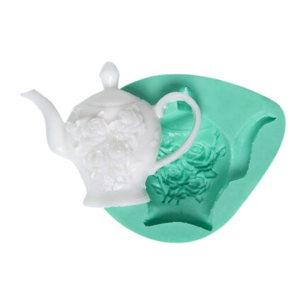 Kurdelya desenli çaydanlık silikon kalıbı ve reçine çaydanlık biblo. Çay takımı reçine süs yapımı için ideal.