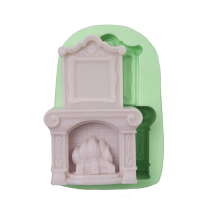 Kurdelya Nostaljik Çerçeveli Şömine Silikon Kalıbı, minyatür mobilya yapımı için RTV2 silikon kalıp.