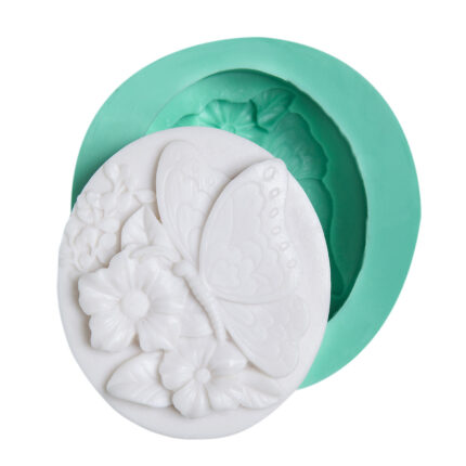 Kelebek ve çiçek desenli silikon kalıp. Çiçek aşkı figürü kalıbı ile biblo yapımı için ideal.